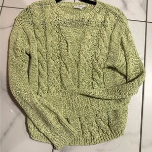 Vince Light Green Cable Knit Sweater